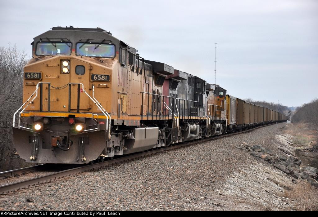 Empty coal train rolls west